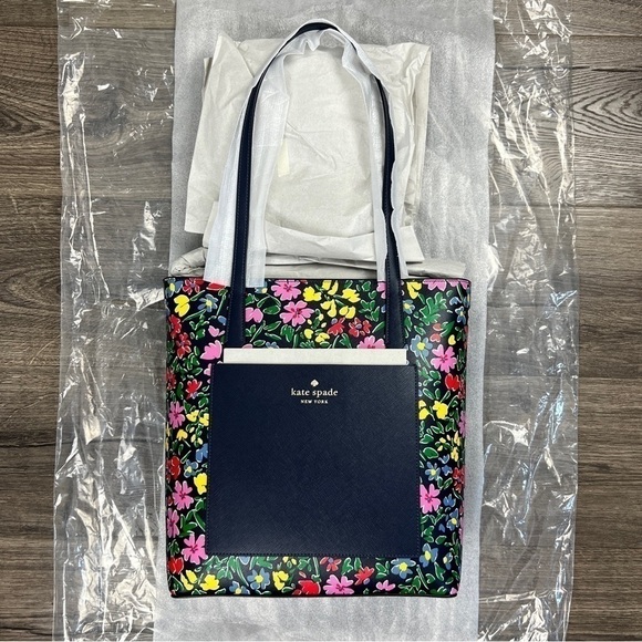 Kate Spade NWT Daily Tote, Parisian Navy Multi - Shoreside Flora, Statement Bag - Picture 3 of 14